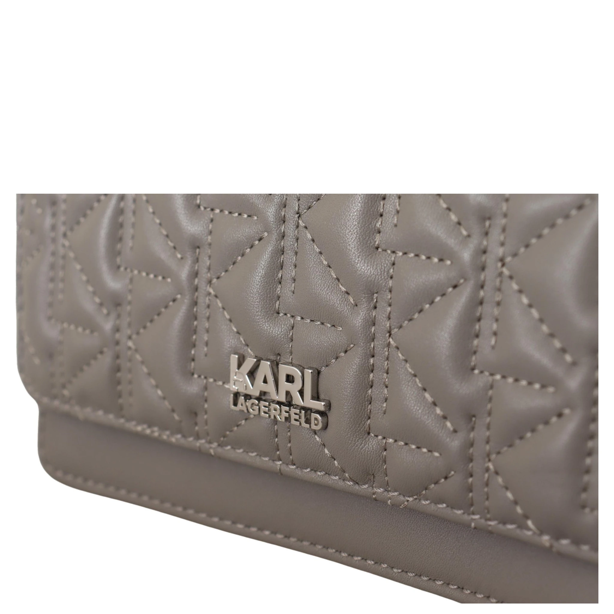 Light Grey Leather Crossbody Bag