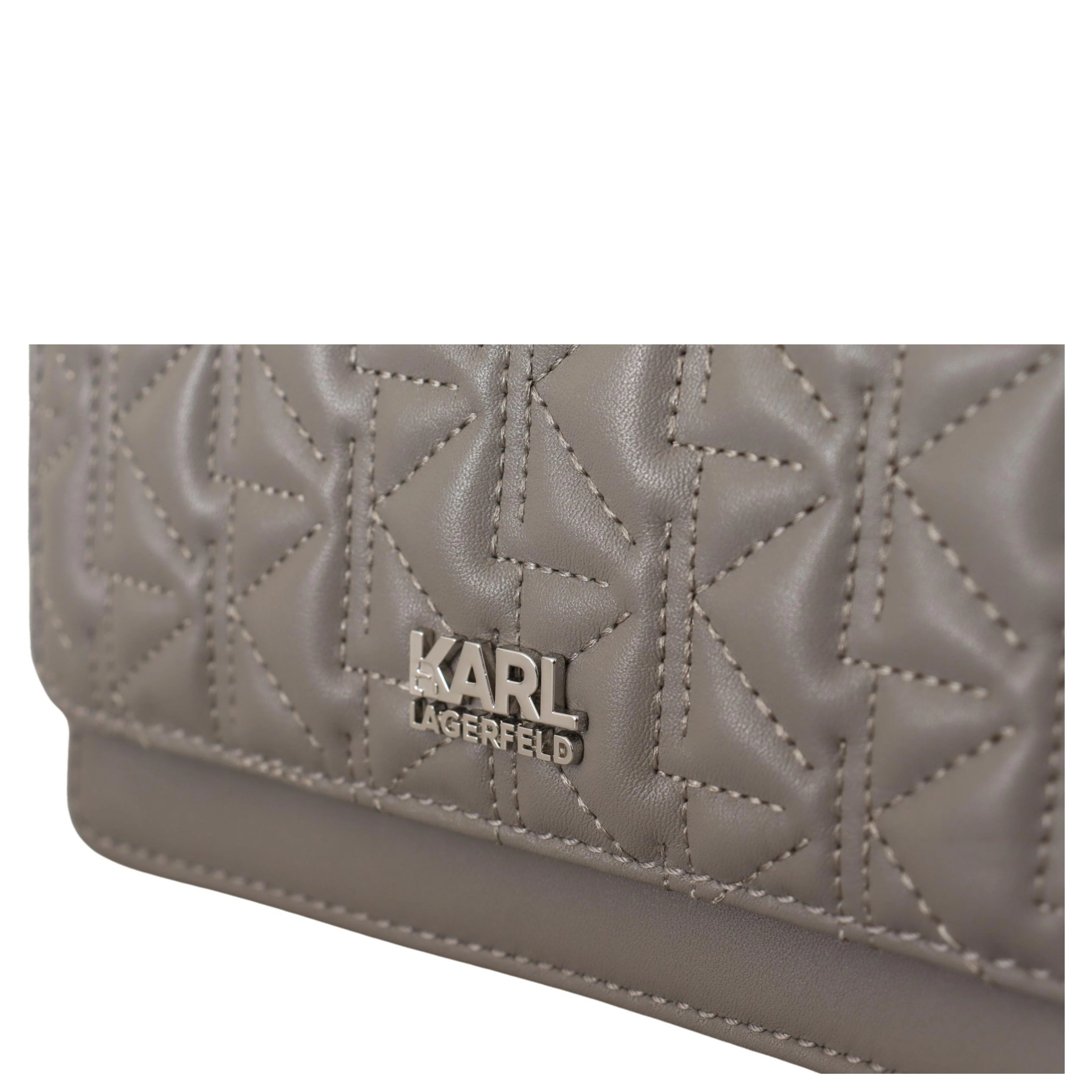 Light Grey Leather Crossbody Bag