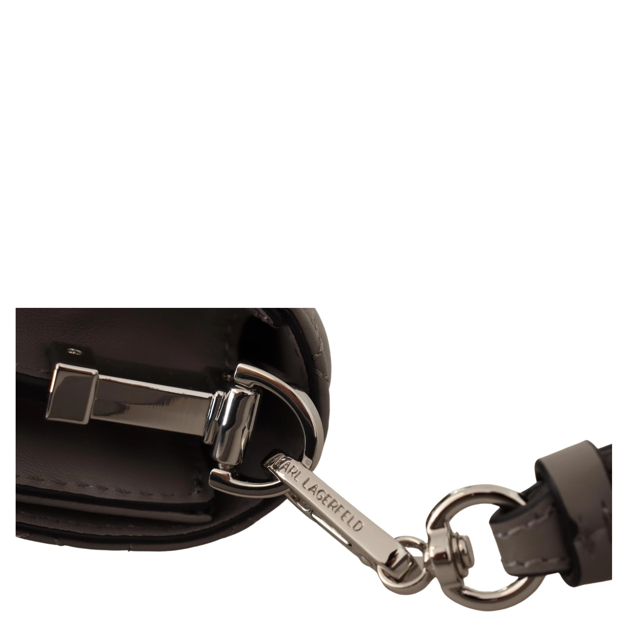 Light Grey Leather Crossbody Bag