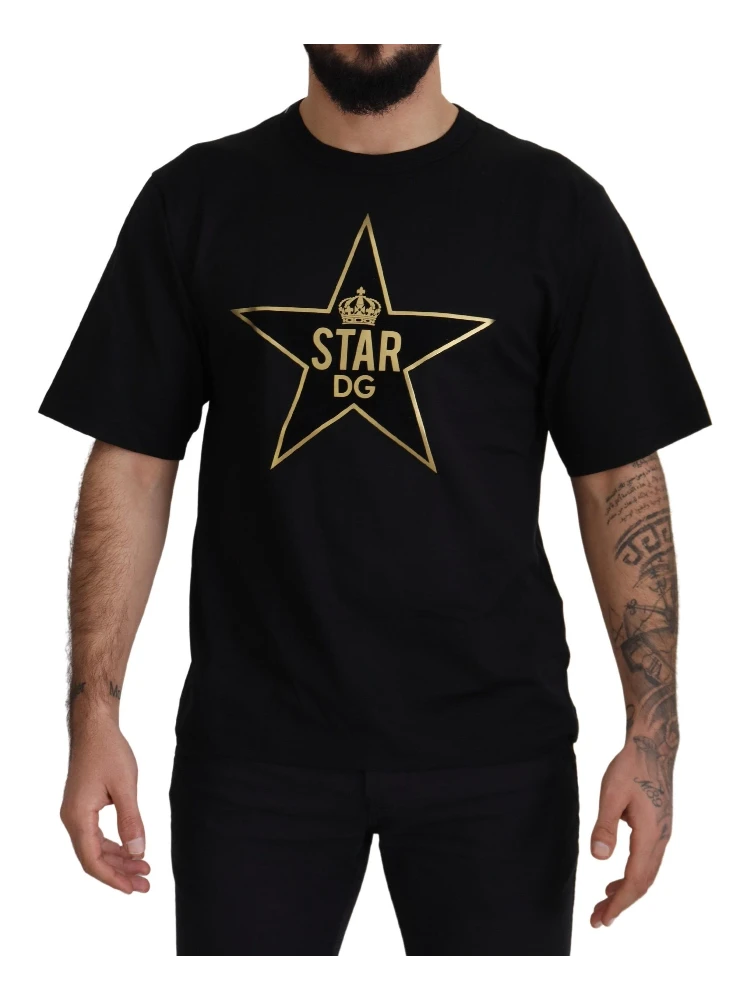 Black Gold STAR Crown DG Cotton Crewneck T-shirt