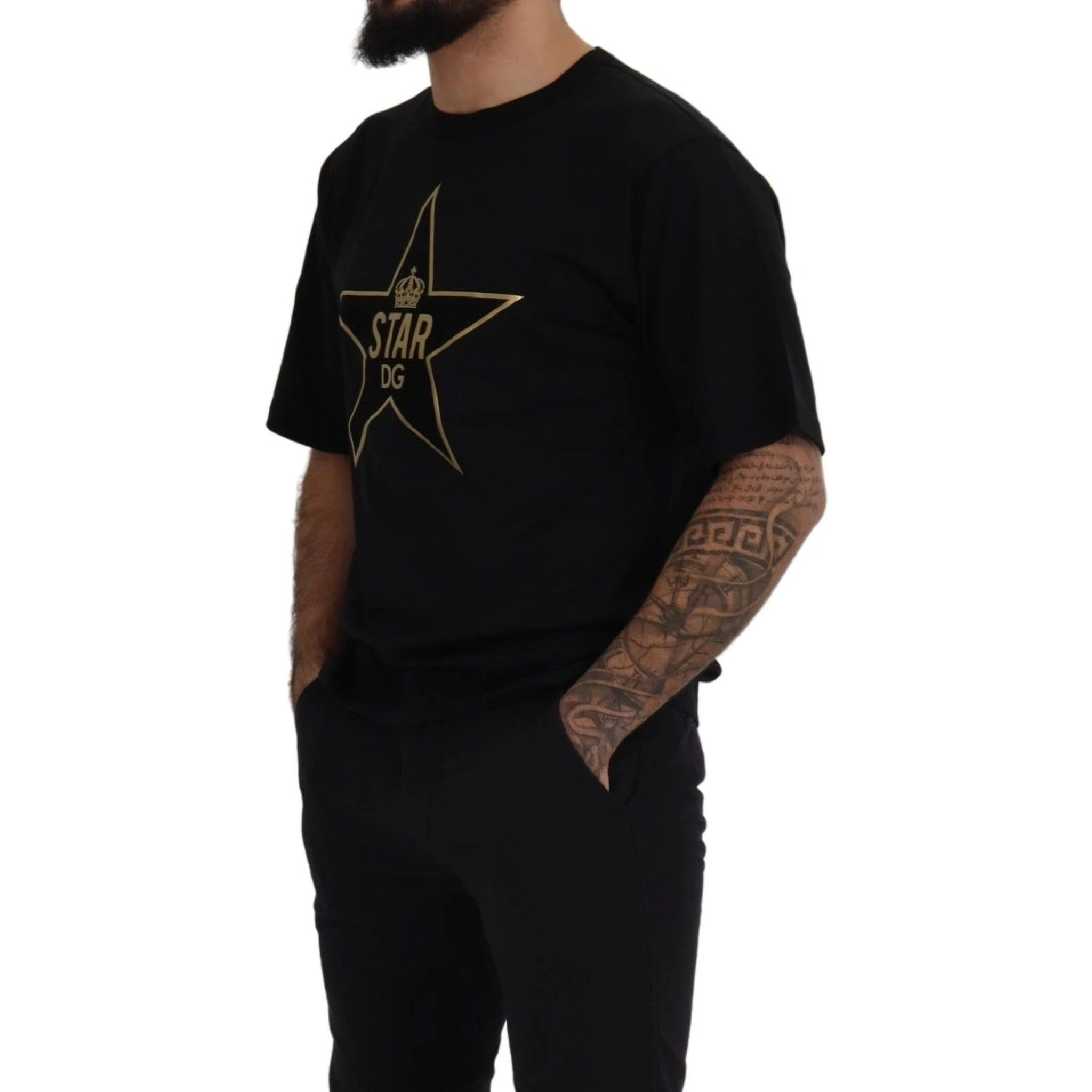 Black Gold STAR Crown DG Cotton Crewneck T-shirt