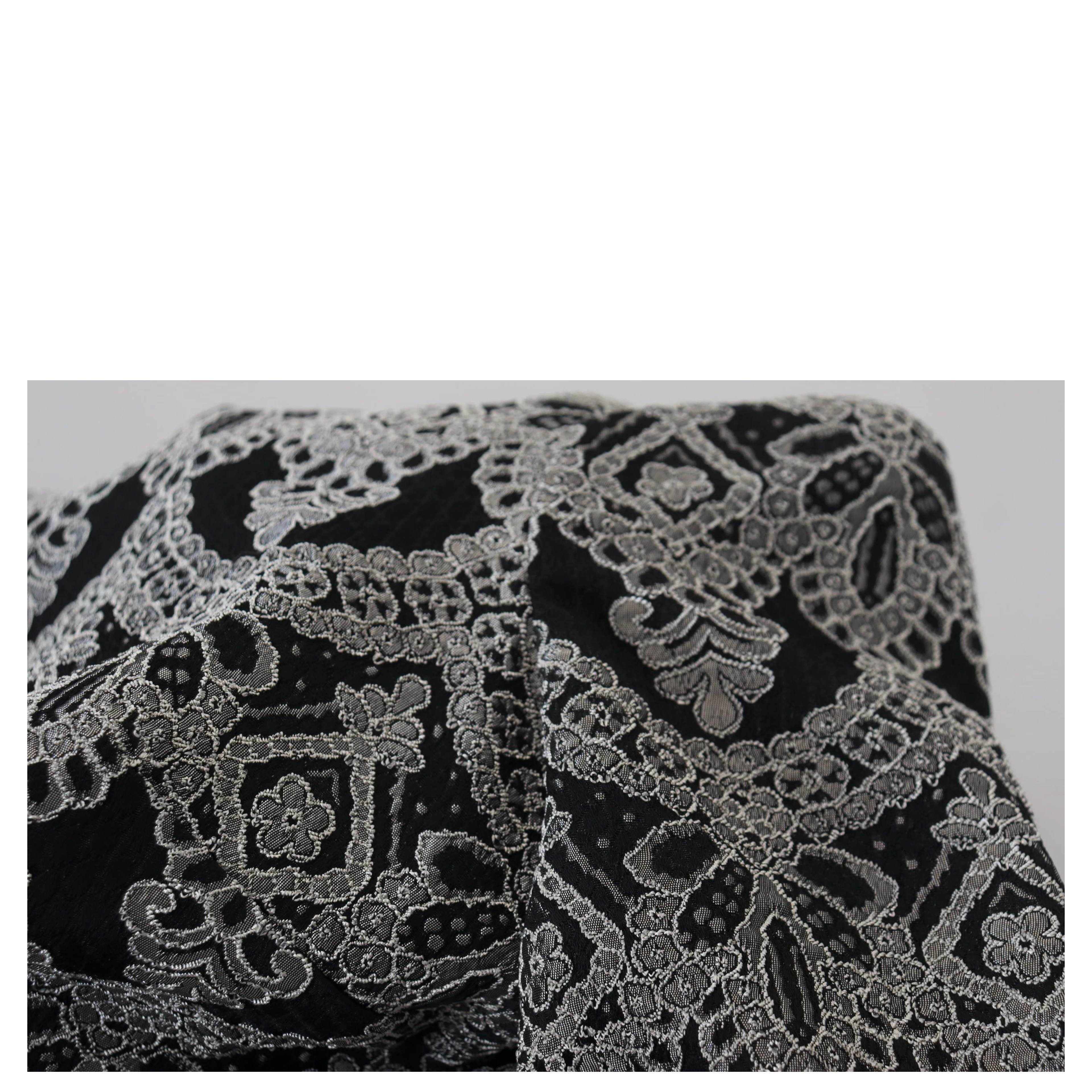 Black Gray Jacquard Sheath Bodycon Dress