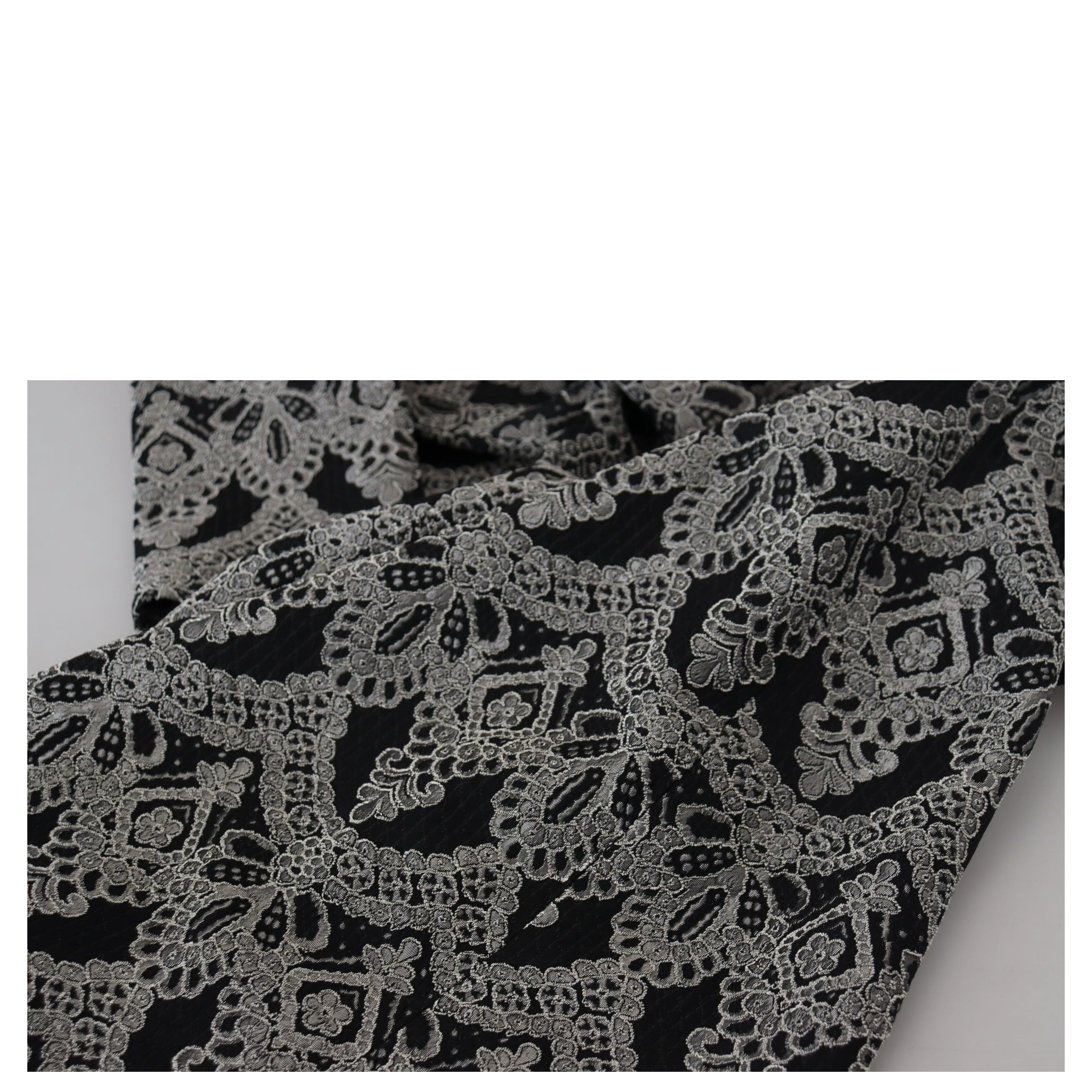 Black Gray Jacquard Sheath Bodycon Dress