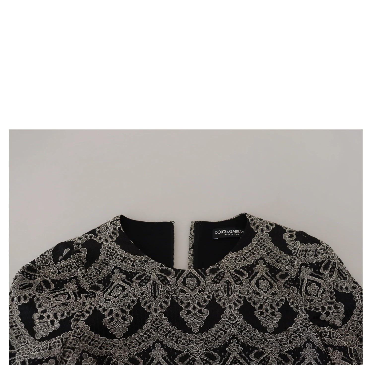 Black Gray Jacquard Sheath Bodycon Dress