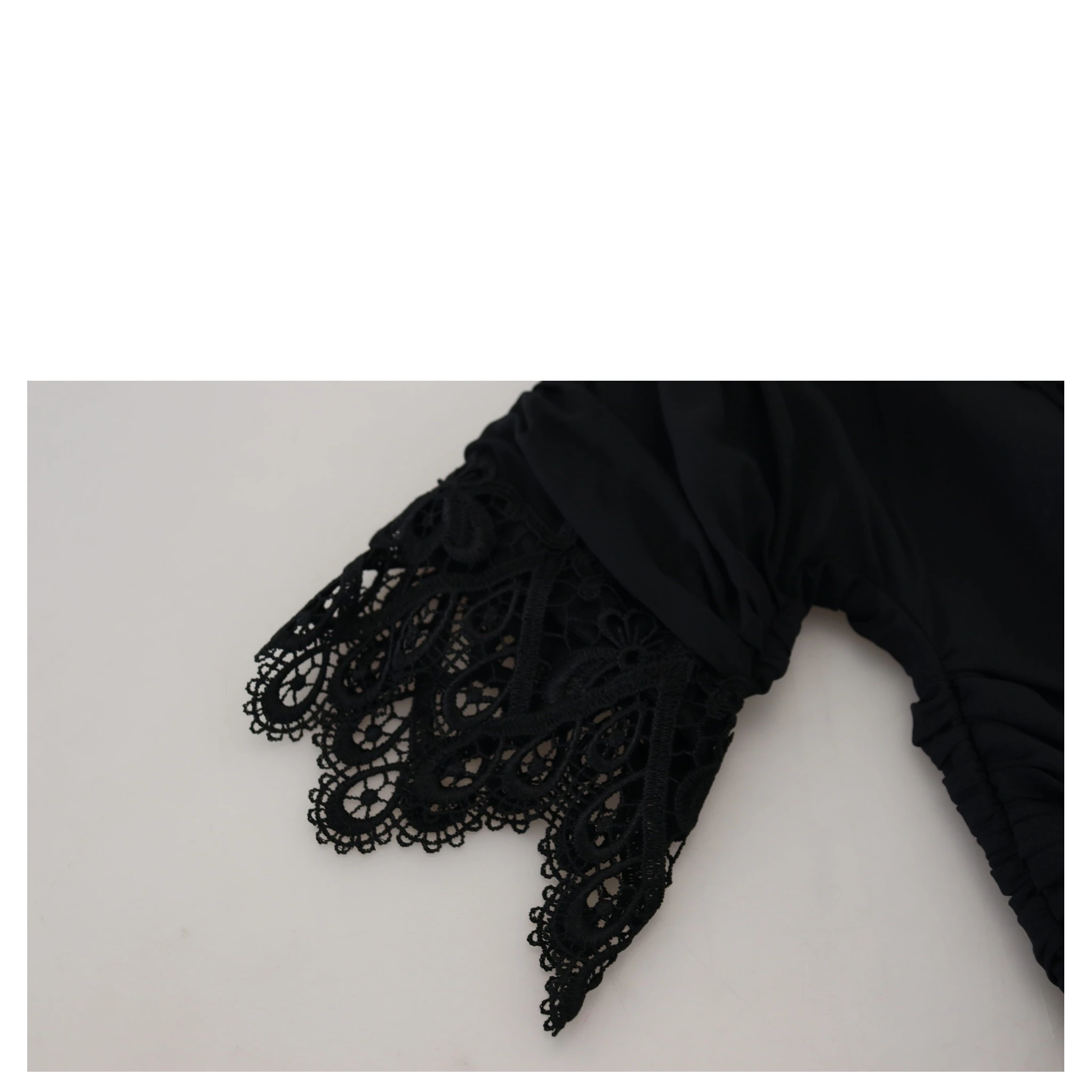 Black Sheath Midi Bodycon Lace Silk Dress
