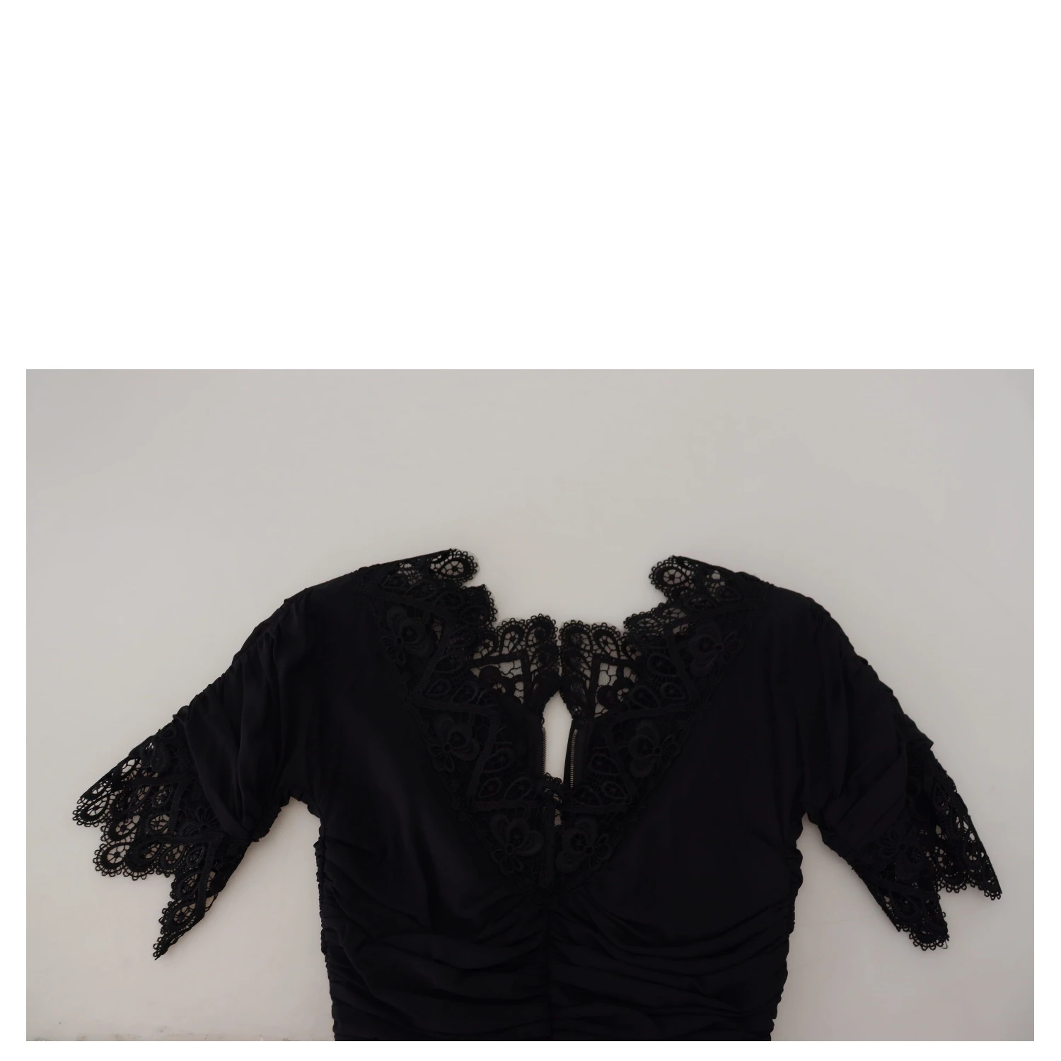 Black Sheath Midi Bodycon Lace Silk Dress