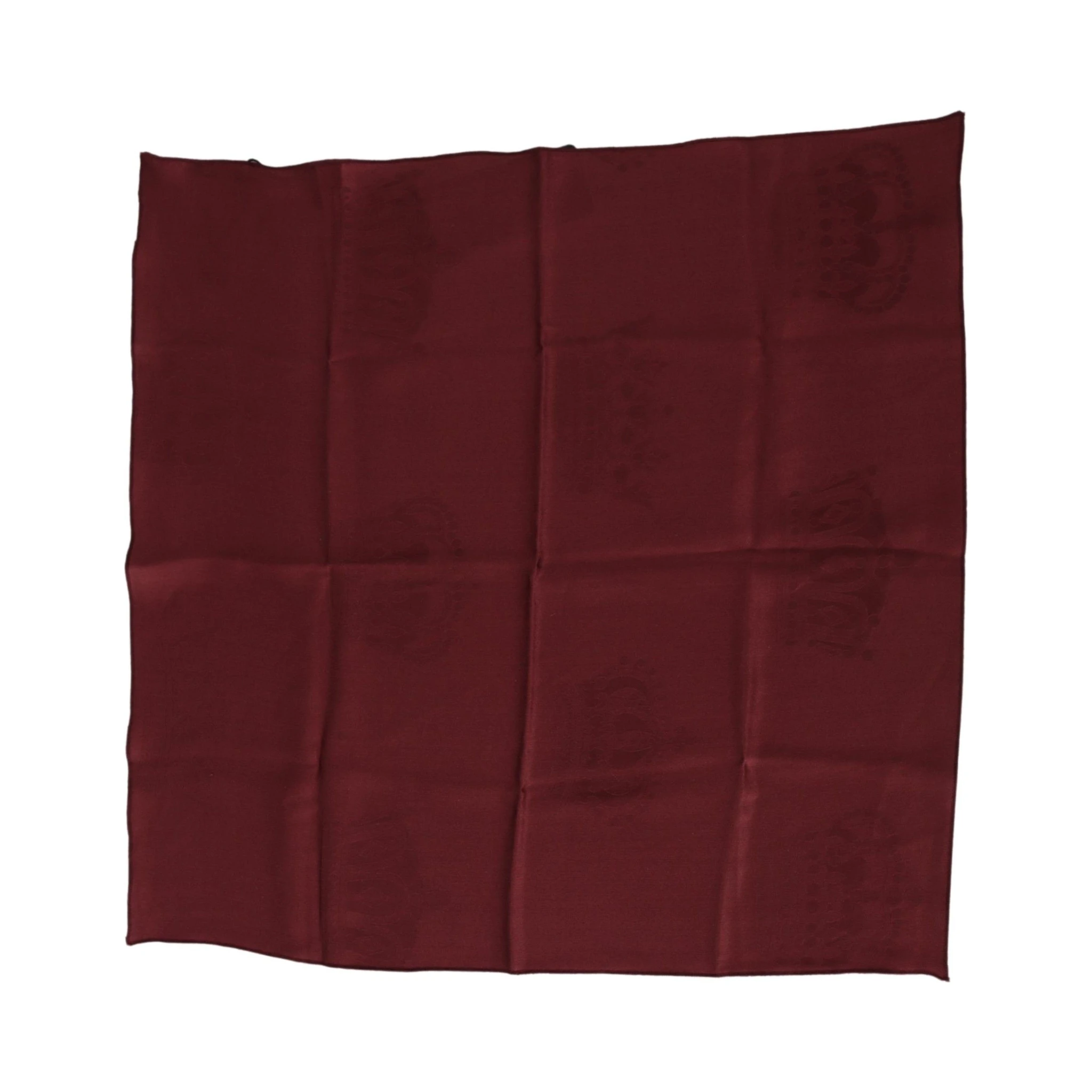 Maroon Silk Crown Square Wrap Handkerchief Scarf