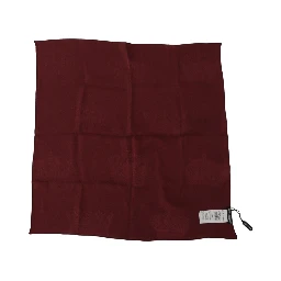 Maroon Silk Crown Square Wrap Handkerchief Scarf