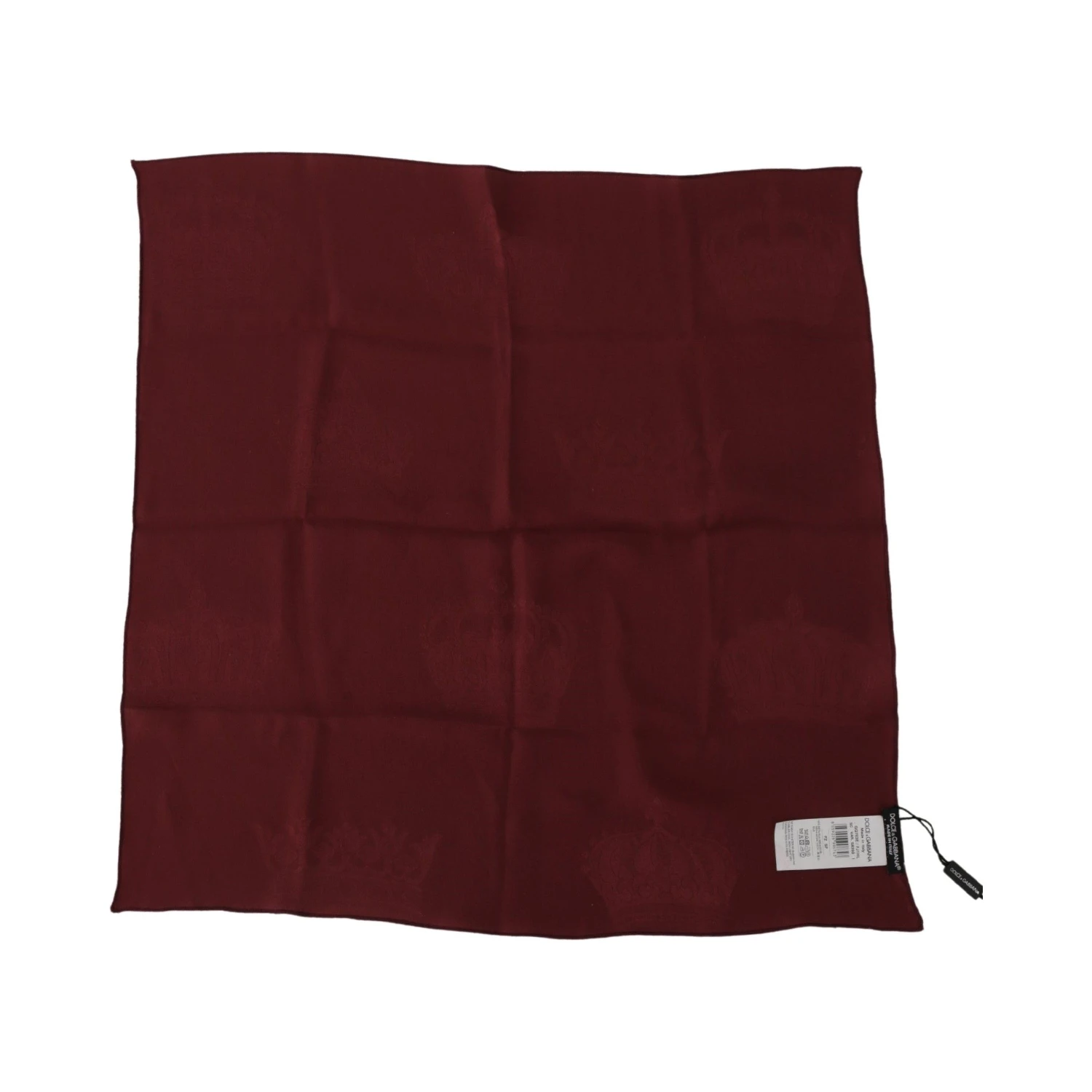 Maroon Silk Crown Square Wrap Handkerchief Scarf