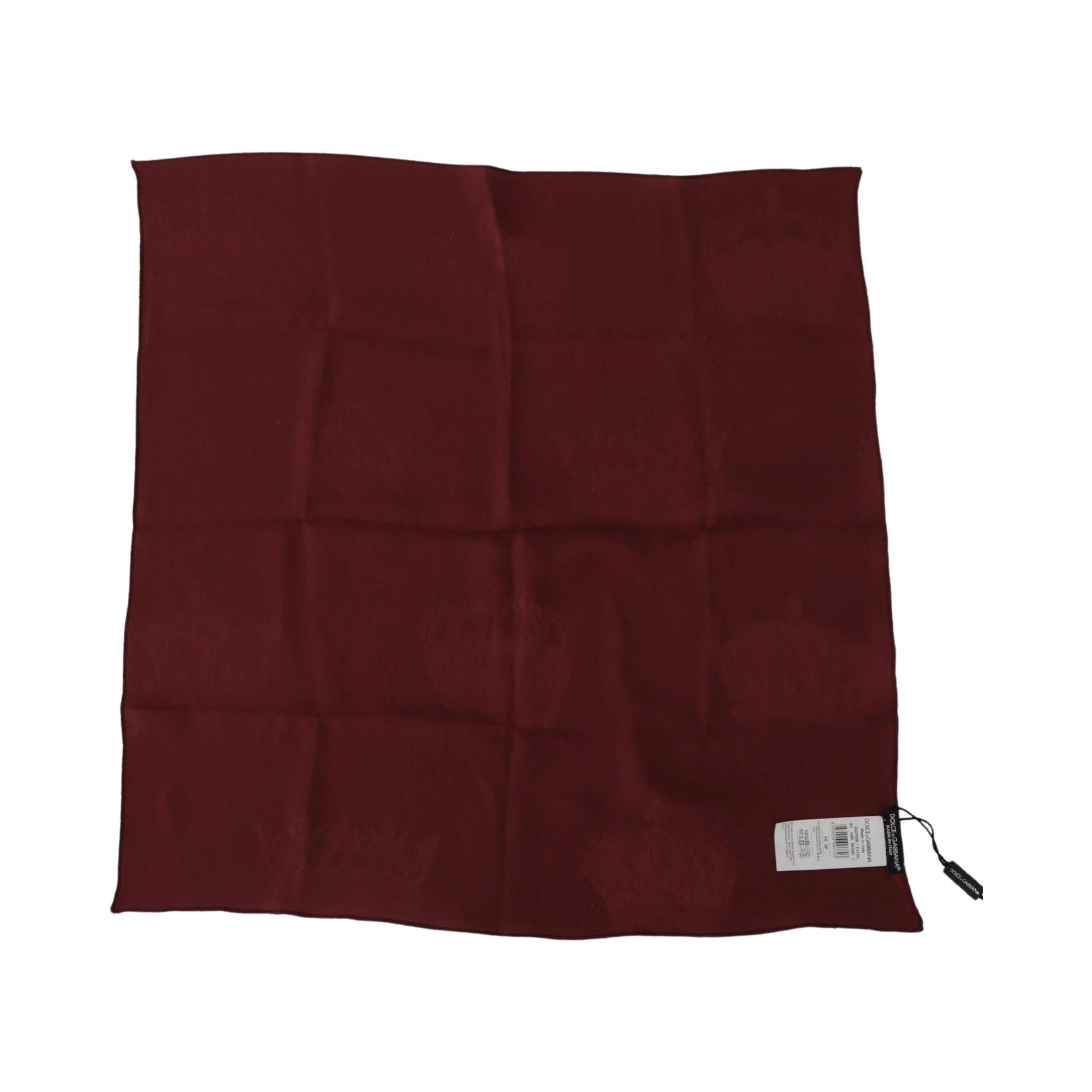 Maroon Silk Crown Square Wrap Handkerchief Scarf