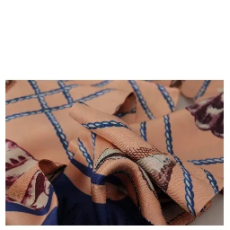 Multicolor Seashell Patterned DG Logo Shawl Fringe Silk Scarf