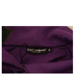 Purple Floral Print Pullover  Cotton Sweater