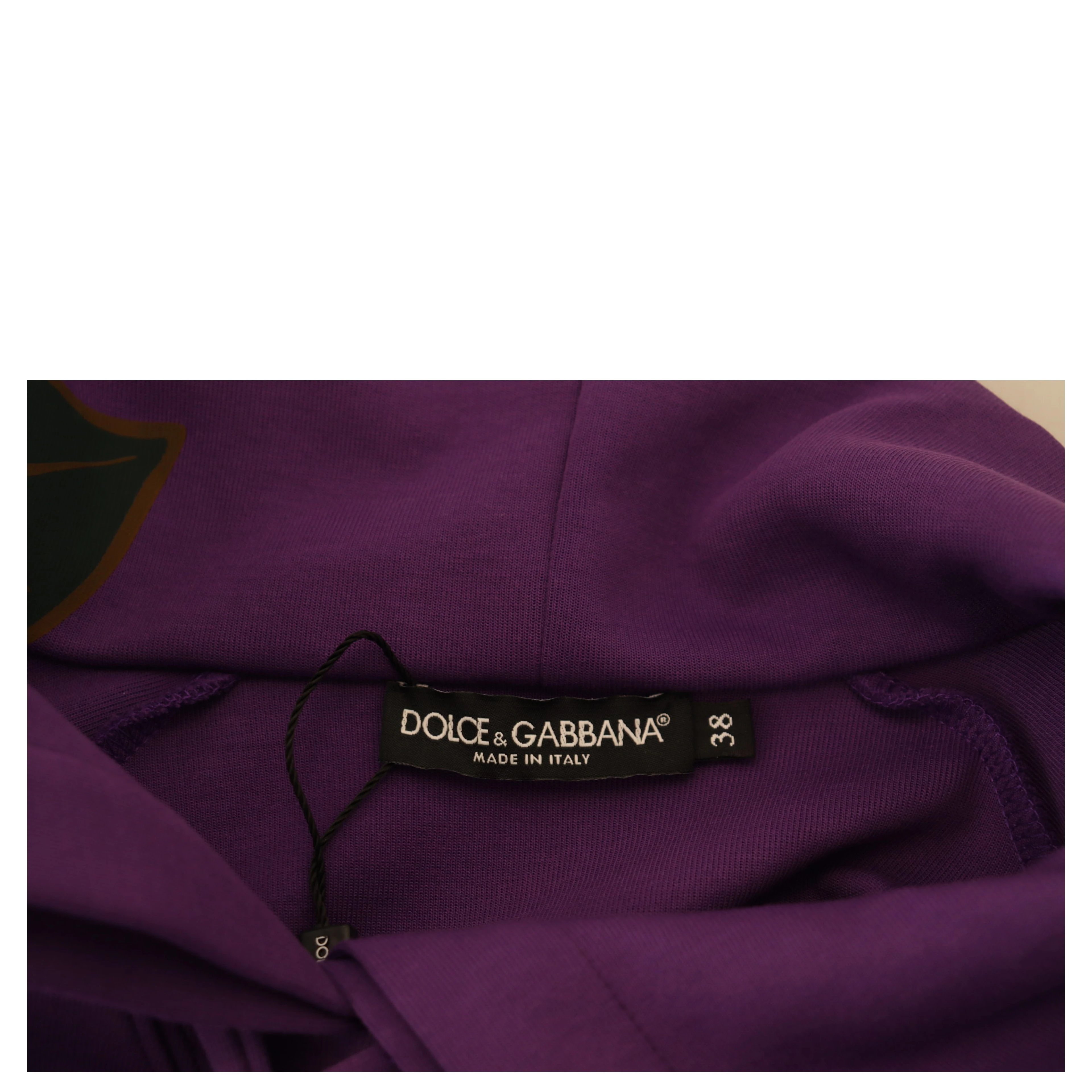 Purple Floral Print Pullover  Cotton Sweater