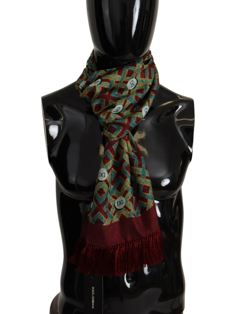 Multicolor DG Logo Shawl Warm Neck Wrap Fringe Scarf