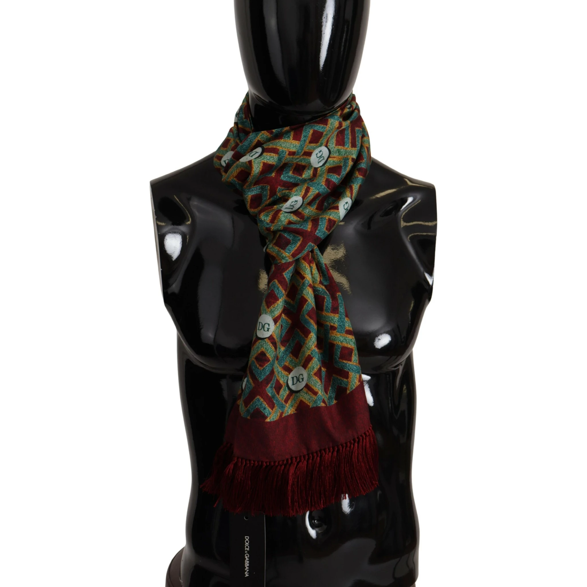 Multicolor DG Logo Shawl Warm Neck Wrap Fringe Scarf