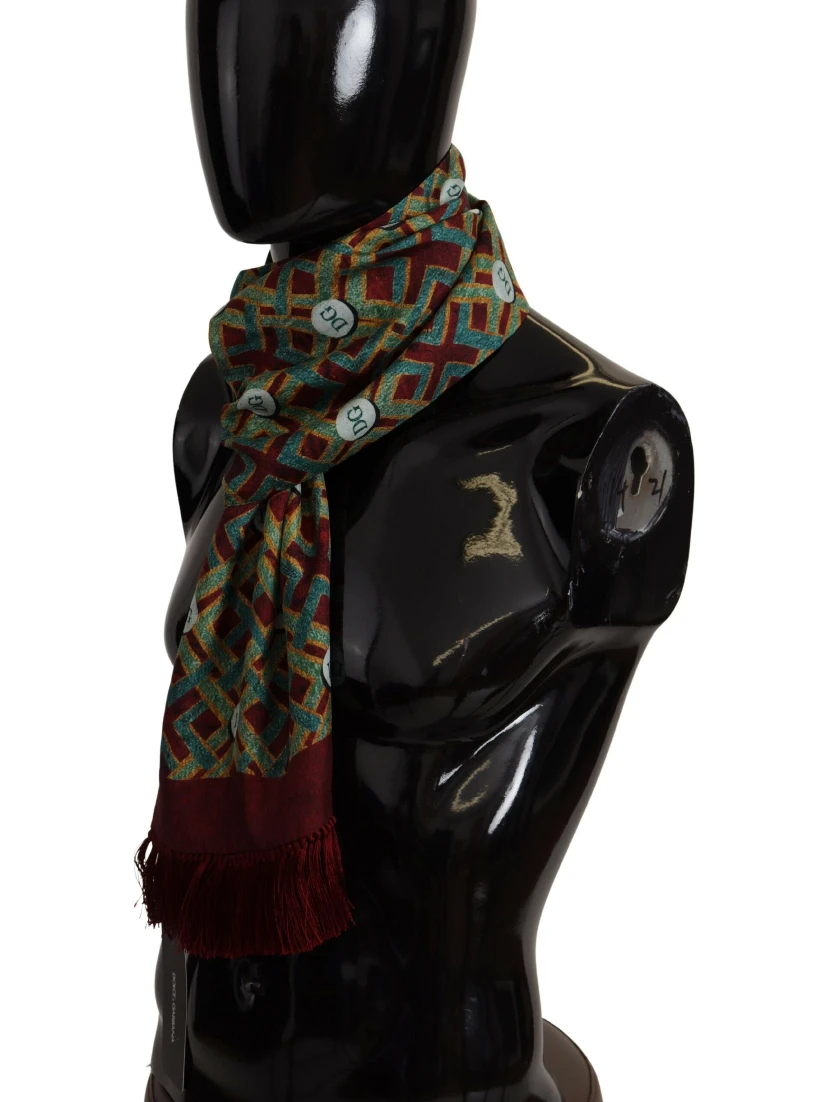 Multicolor DG Logo Shawl Warm Neck Wrap Fringe Scarf