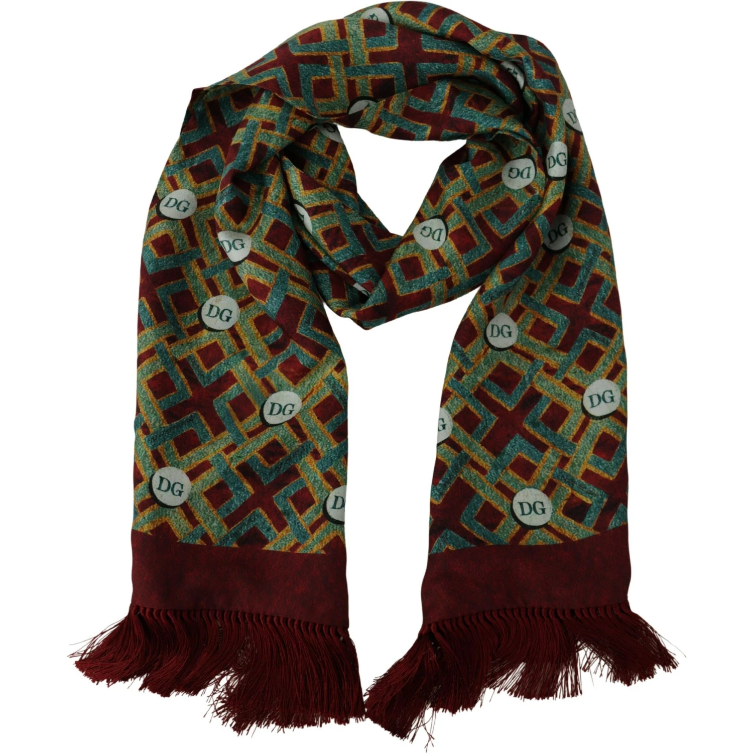 Multicolor DG Logo Shawl Warm Neck Wrap Fringe Scarf