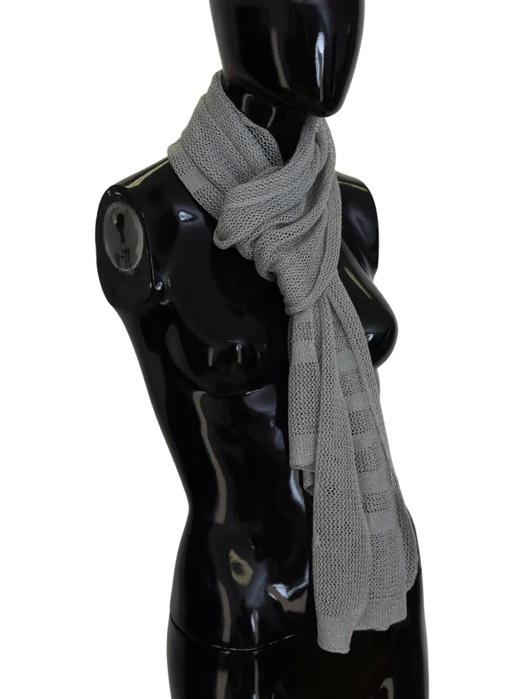 Gray Logo Knitted Neck Wrap Shawl Foulard Scarf alternative