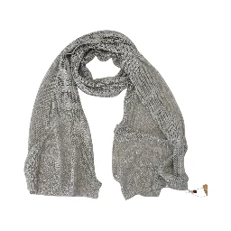 Gray Logo Knitted Neck Wrap Shawl Foulard Scarf