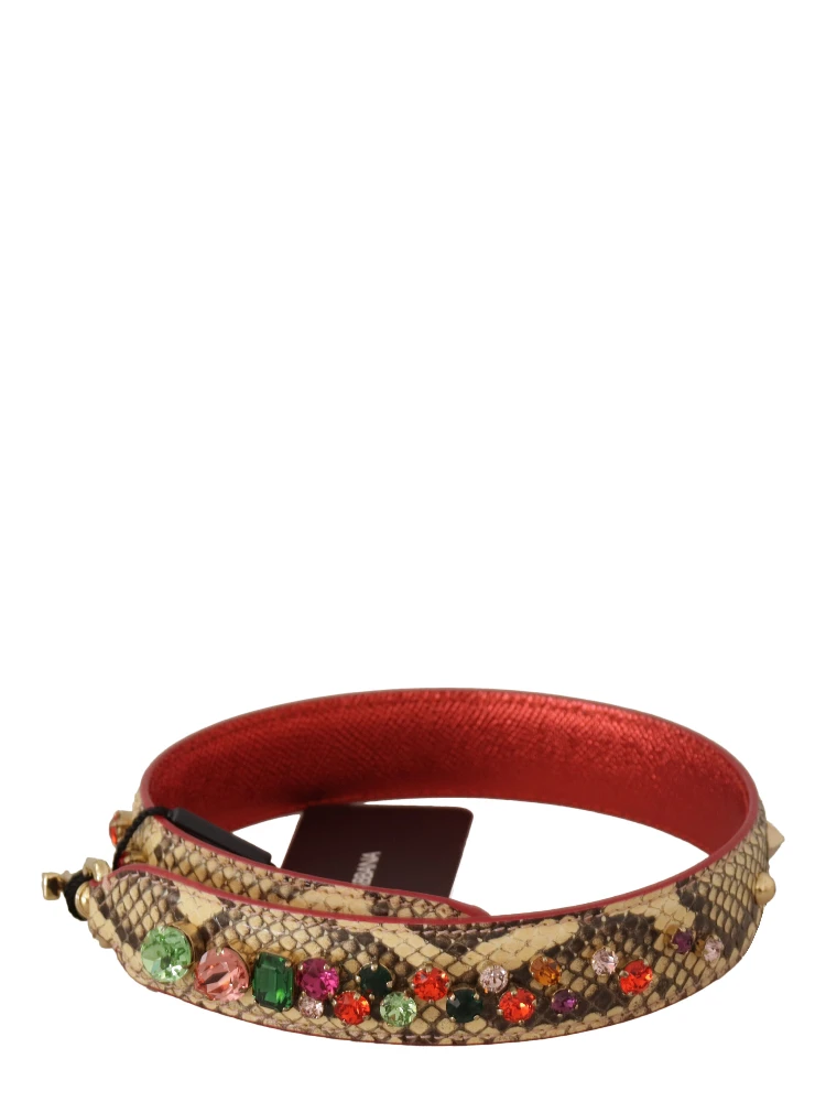 Beige Exotic Leather Crystals Shoulder Strap alternative