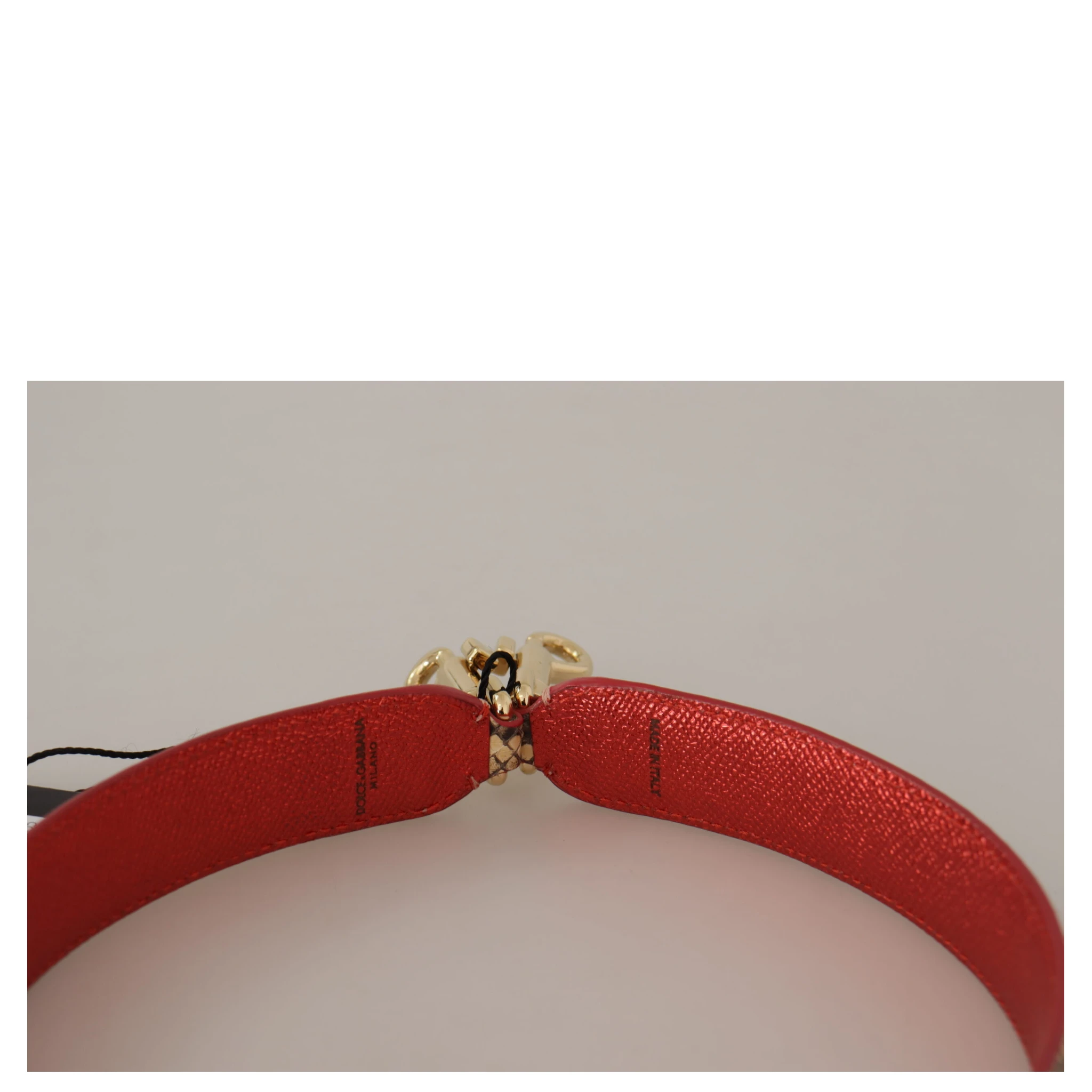 Beige Exotic Leather Crystals Shoulder Strap