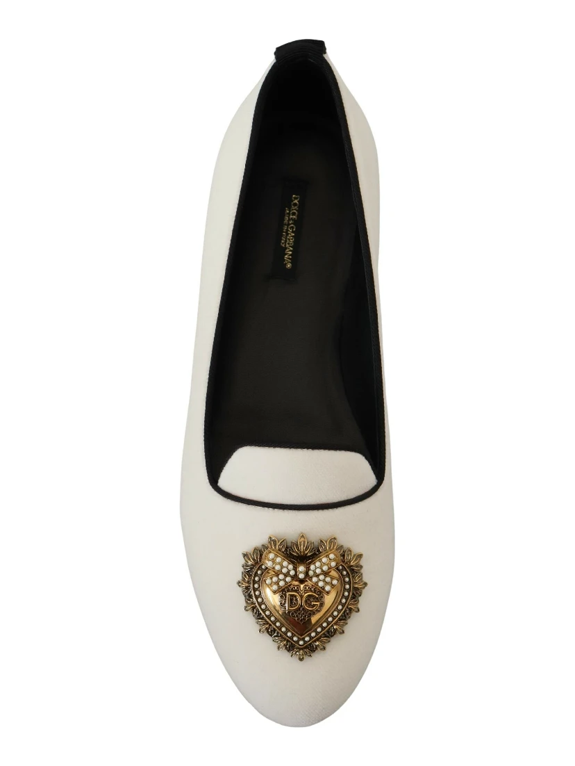 White Velvet Slip Ons Loafers Flats Shoes