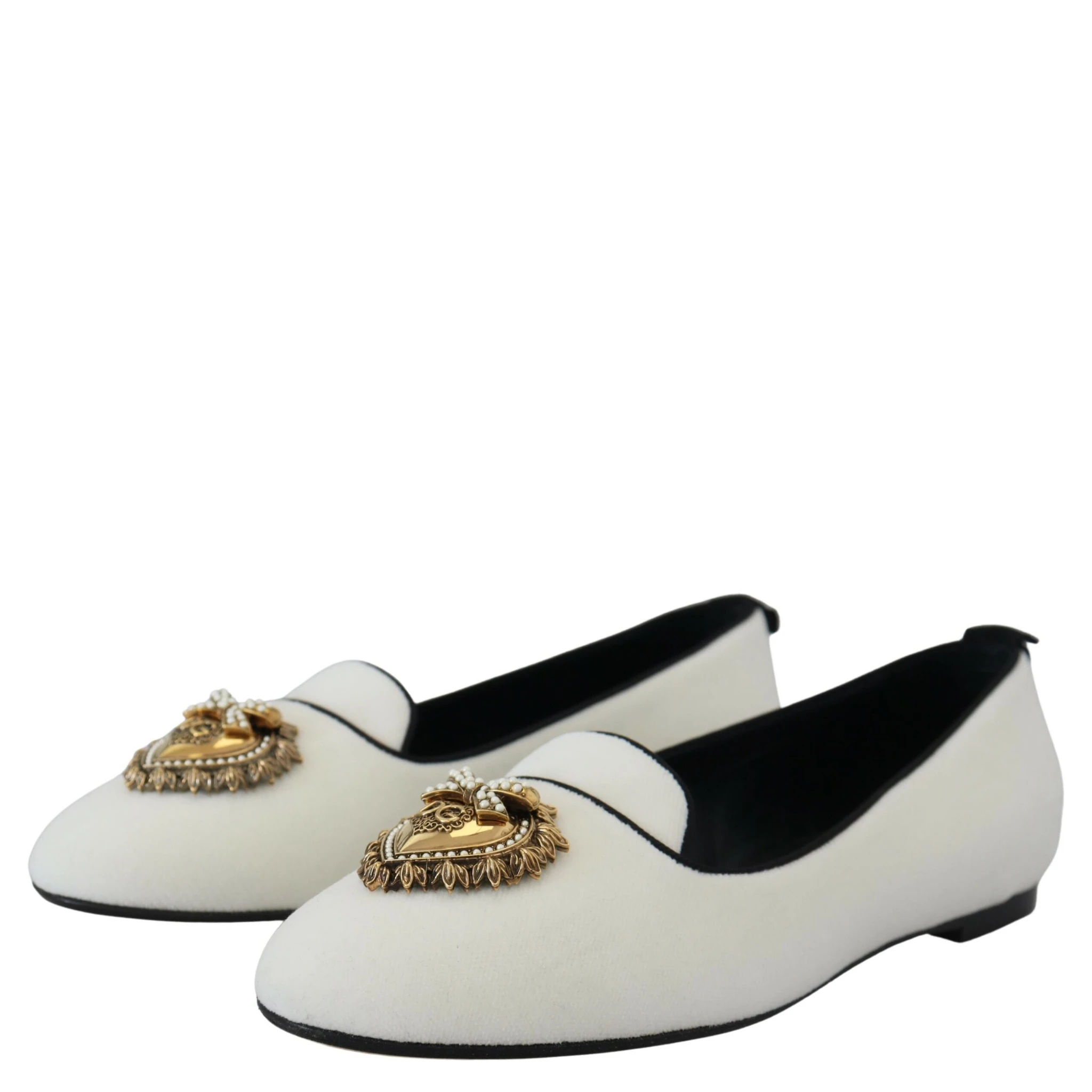 White Velvet Slip Ons Loafers Flats Shoes