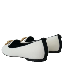 White Velvet Slip Ons Loafers Flats Shoes