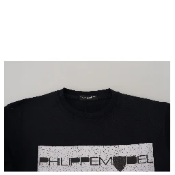 Black Printed Long Sleeves Pullover Sweater