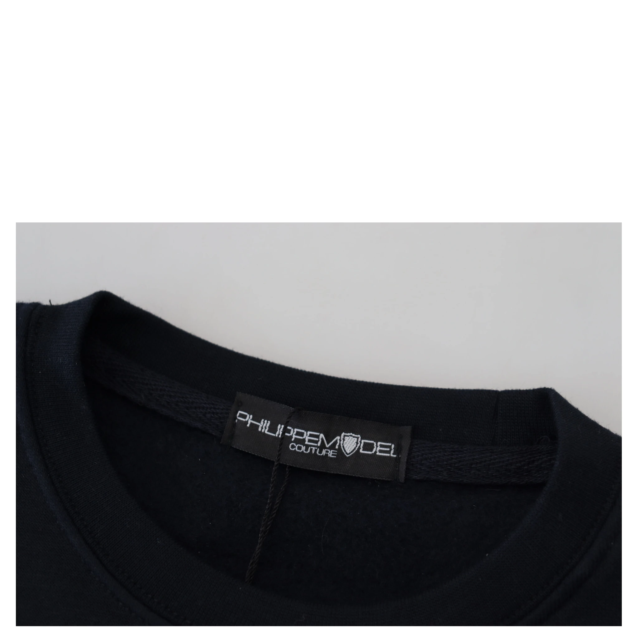 Black Printed Long Sleeves Pullover Sweater