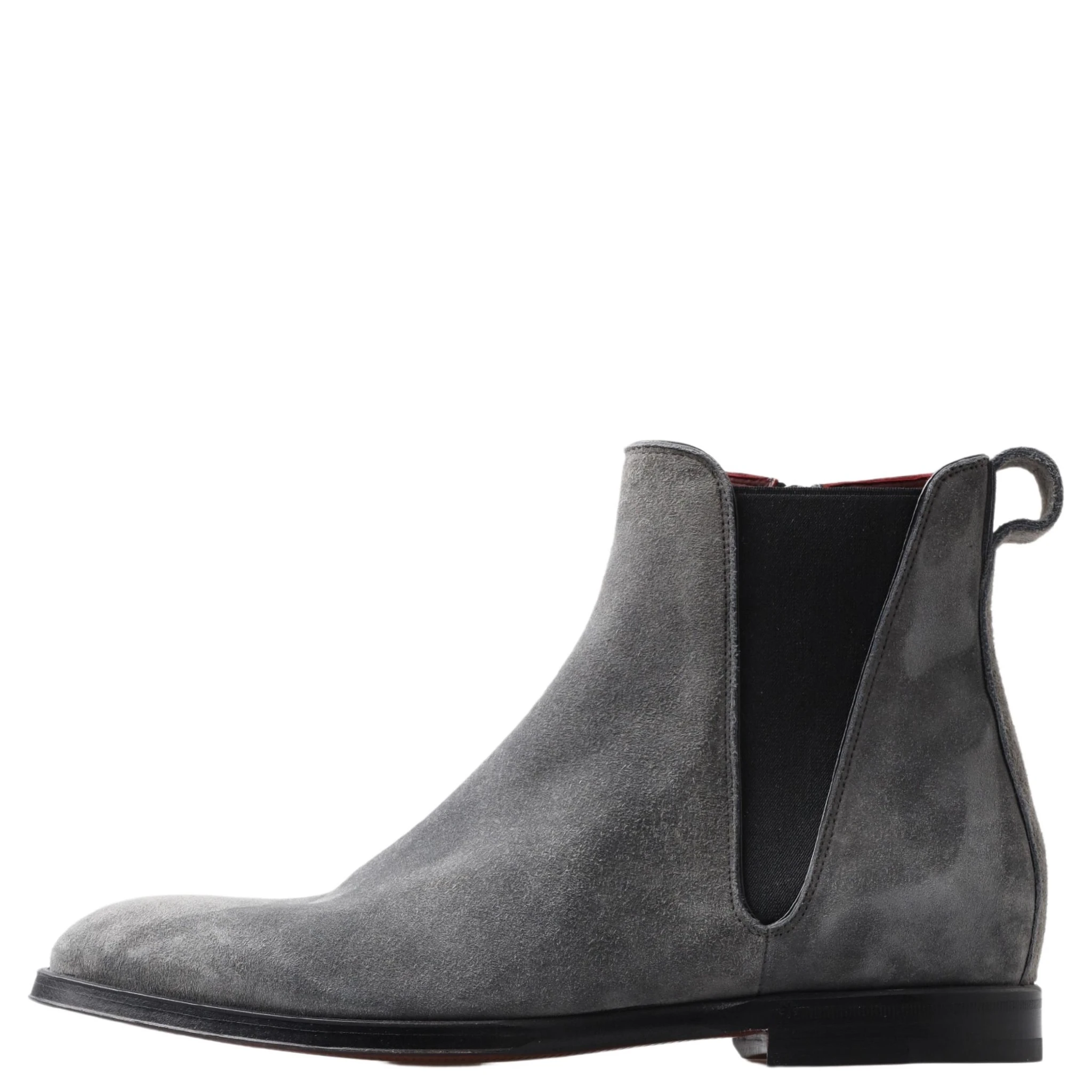 Gray Leather Men Ankle Boots Shoes