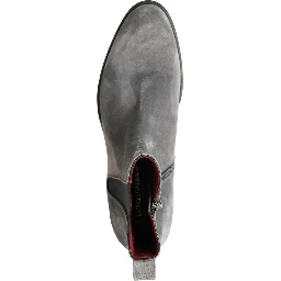 Gray Leather Men Ankle Boots Shoes
