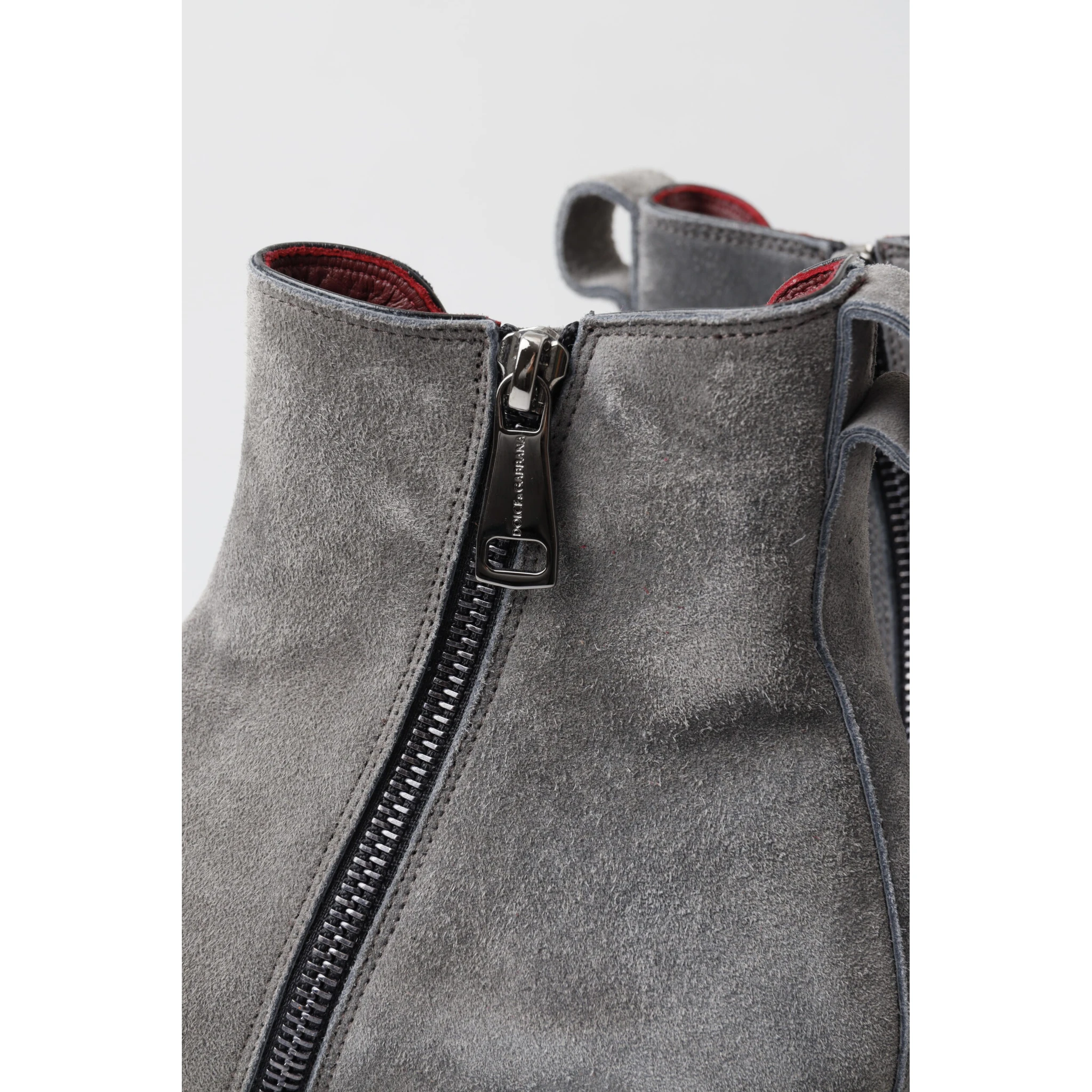 Gray Leather Men Ankle Boots Shoes