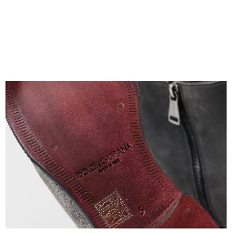 Gray Leather Men Ankle Boots Shoes