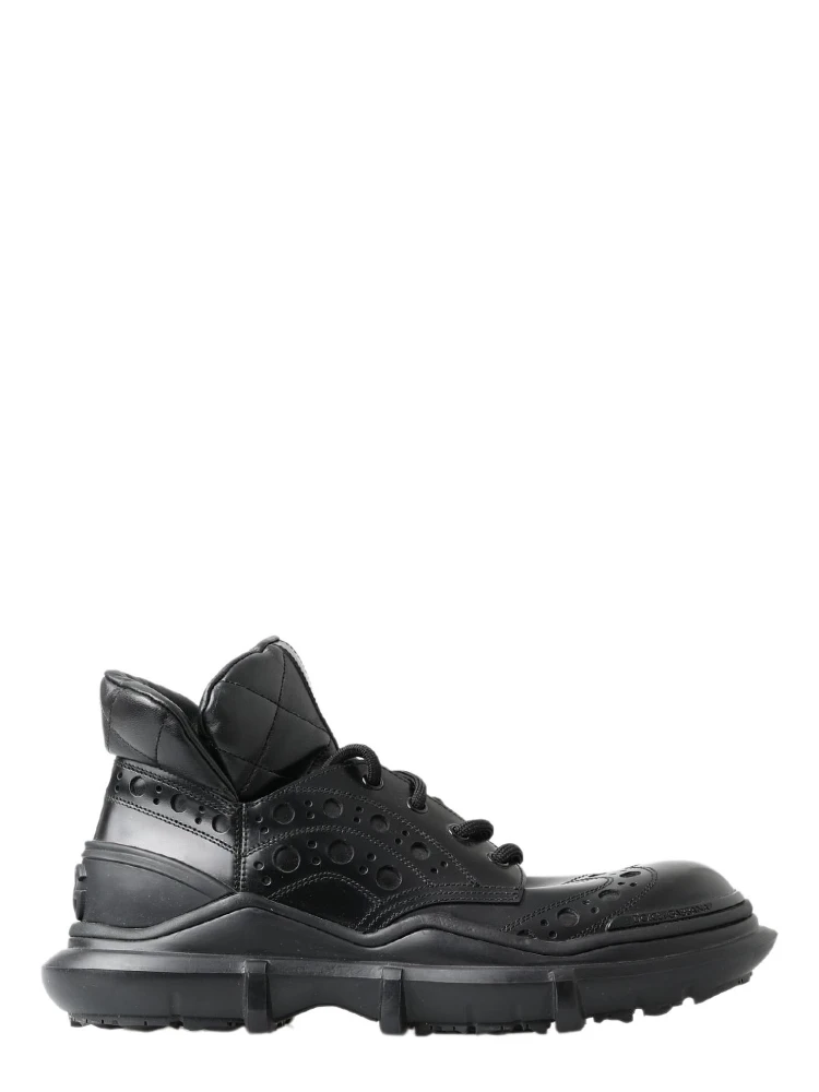 Black Leather Ankle Casual Boots