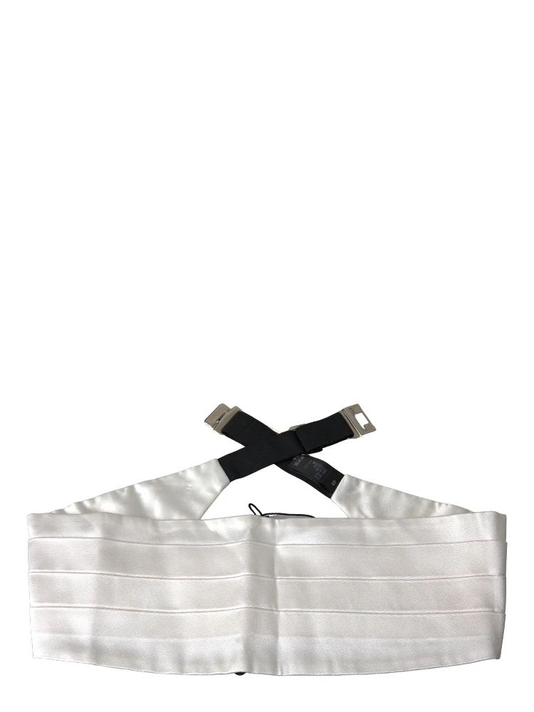 White Men Wide Waist Silk Belt Cummerbund