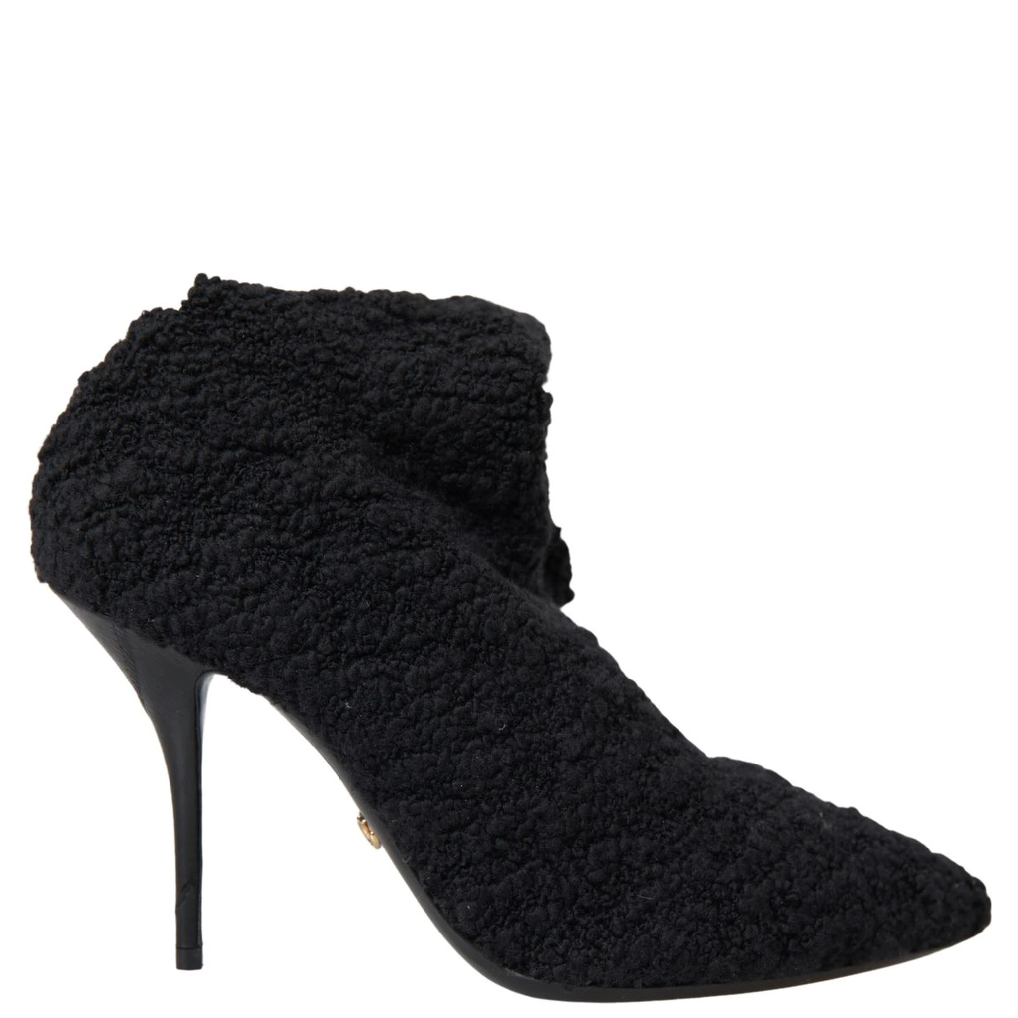 Black Stiletto Heels Mid Calf Boots