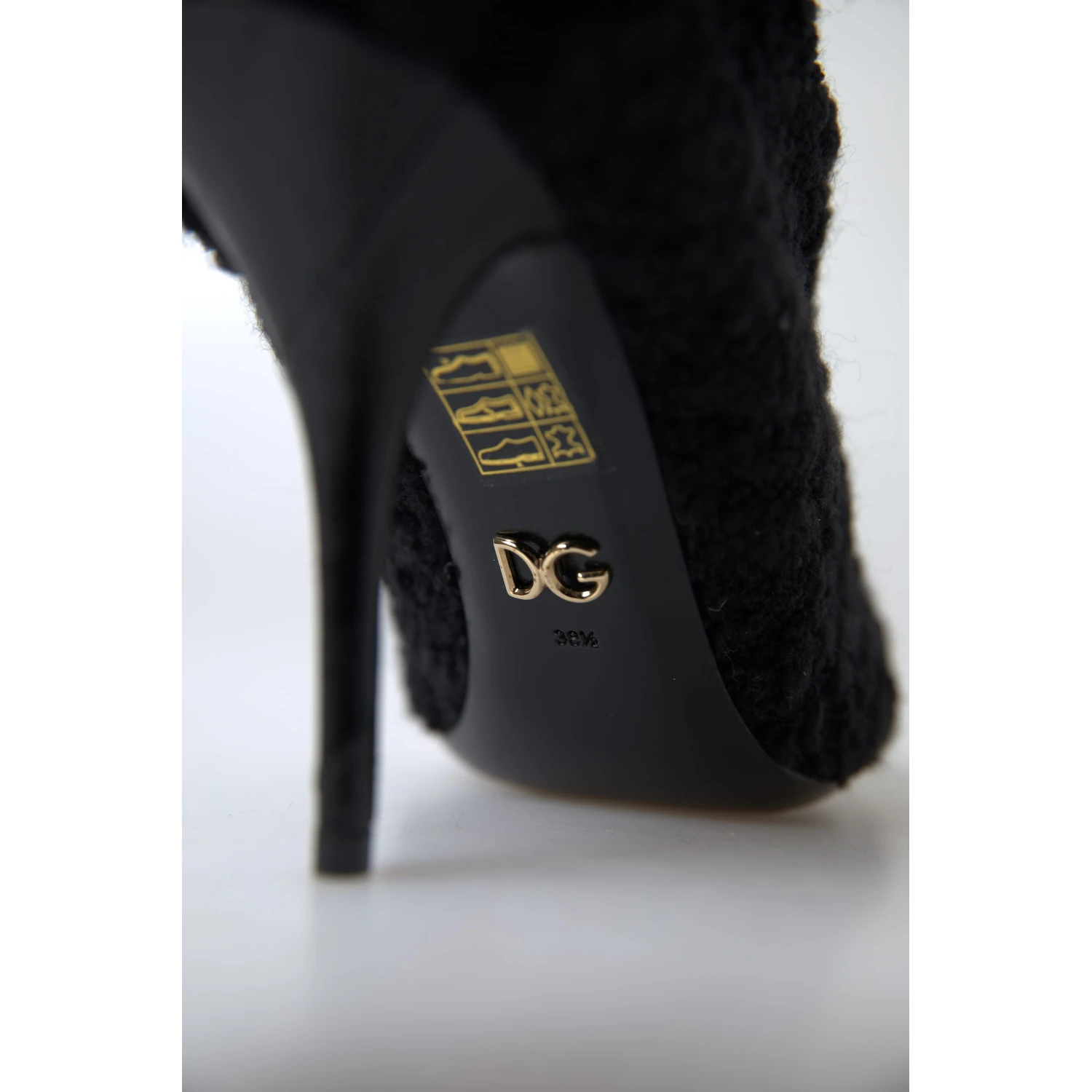 Black Stiletto Heels Mid Calf Boots