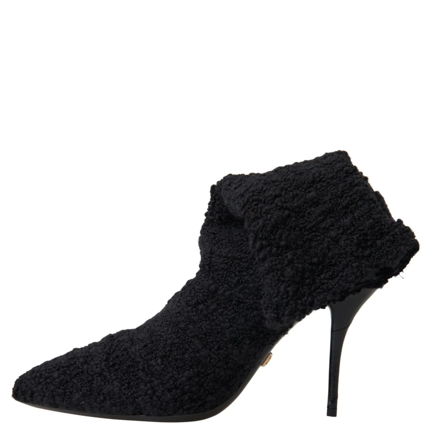 Black Stiletto Heels Mid Calf Boots