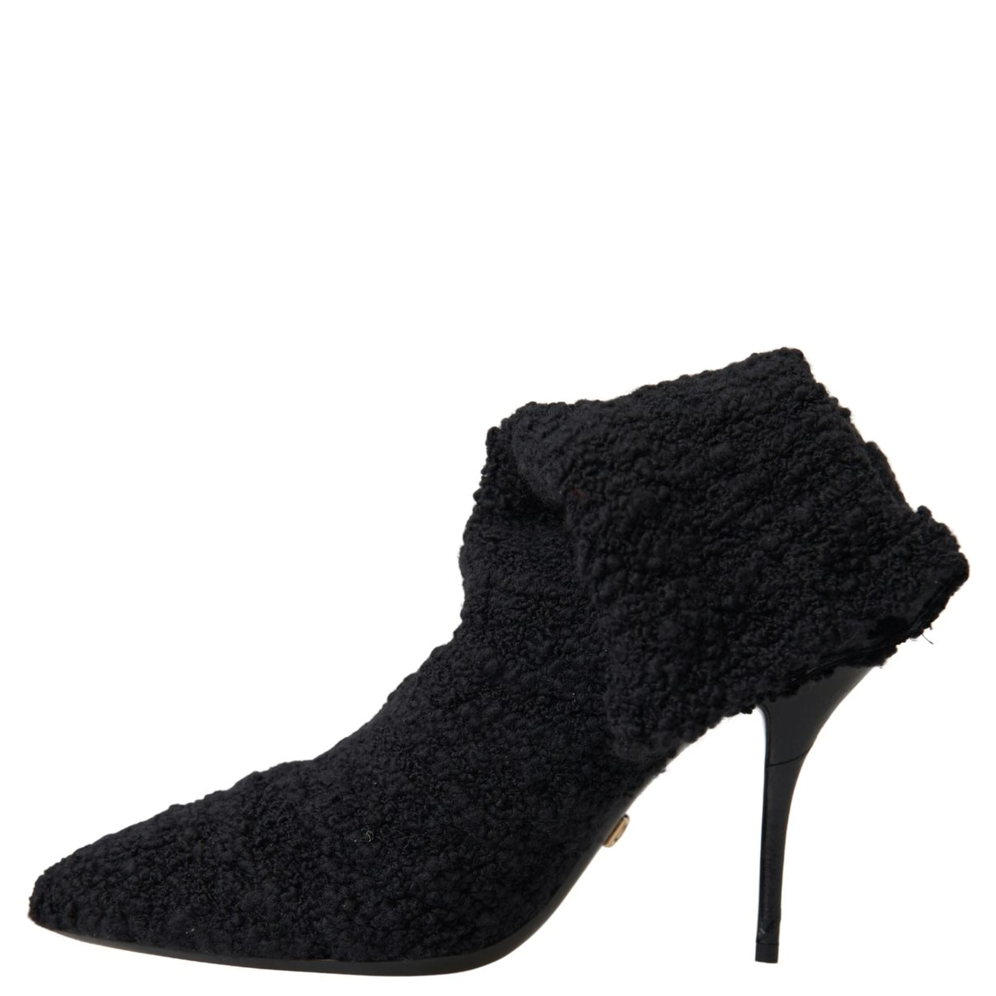 Black Stiletto Heels Mid Calf Boots