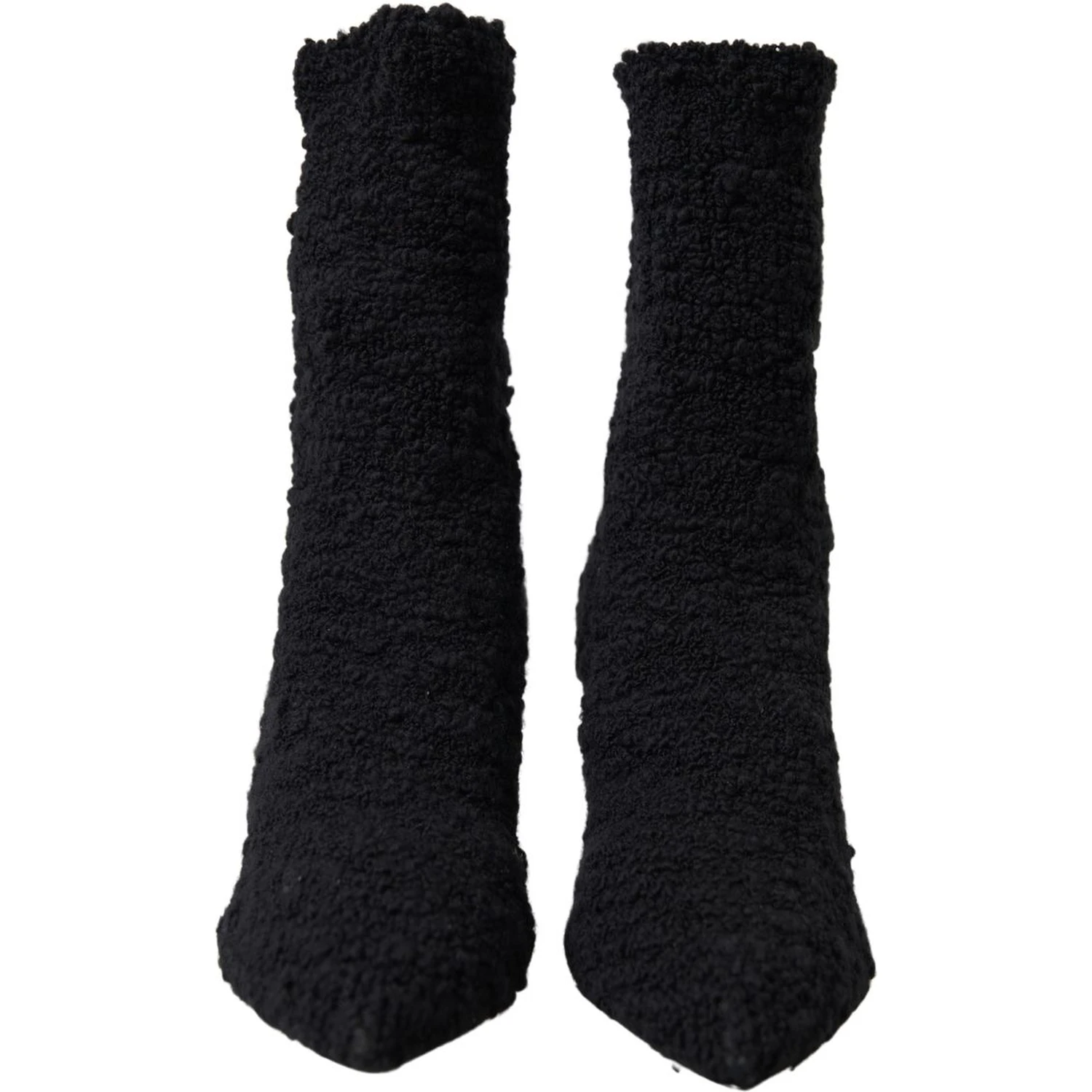 Black Stiletto Heels Mid Calf Boots
