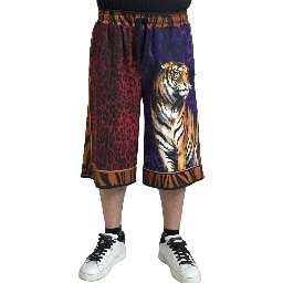 Multicolor Tiger Print Men Bermuda Shorts