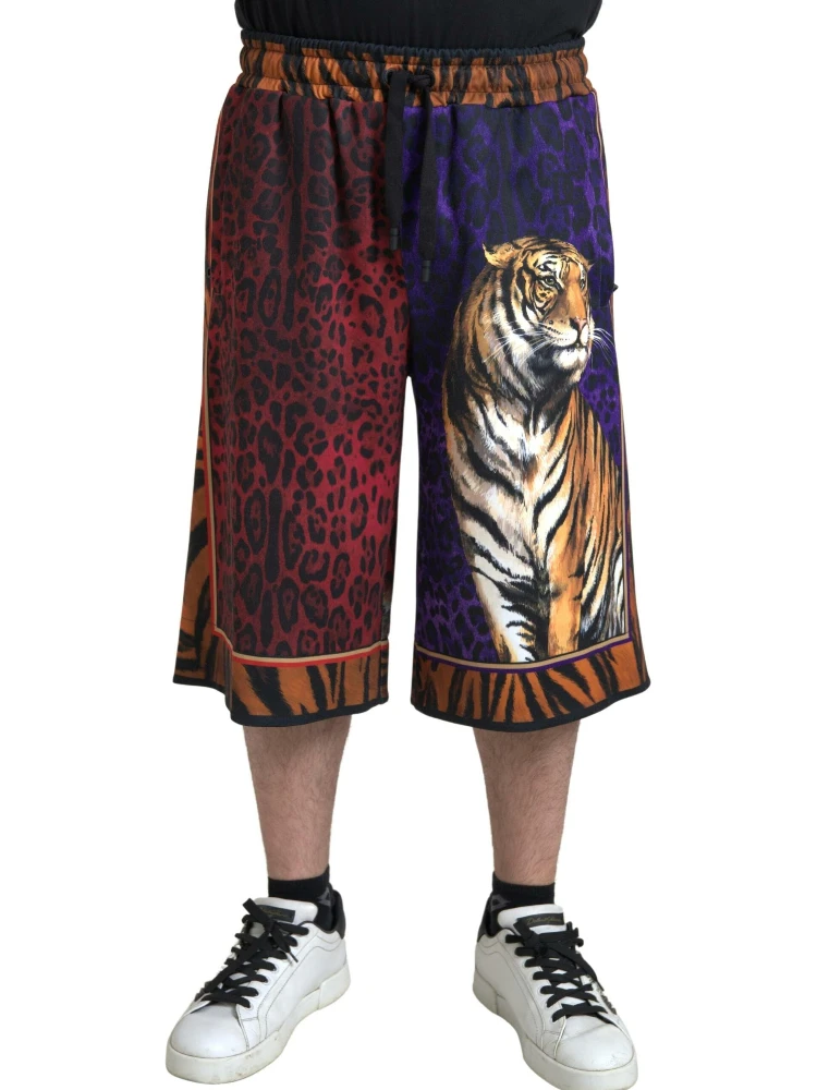 Multicolor Tiger Print Men Bermuda Shorts