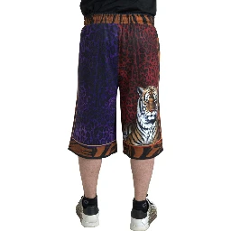 Multicolor Tiger Print Men Bermuda Shorts