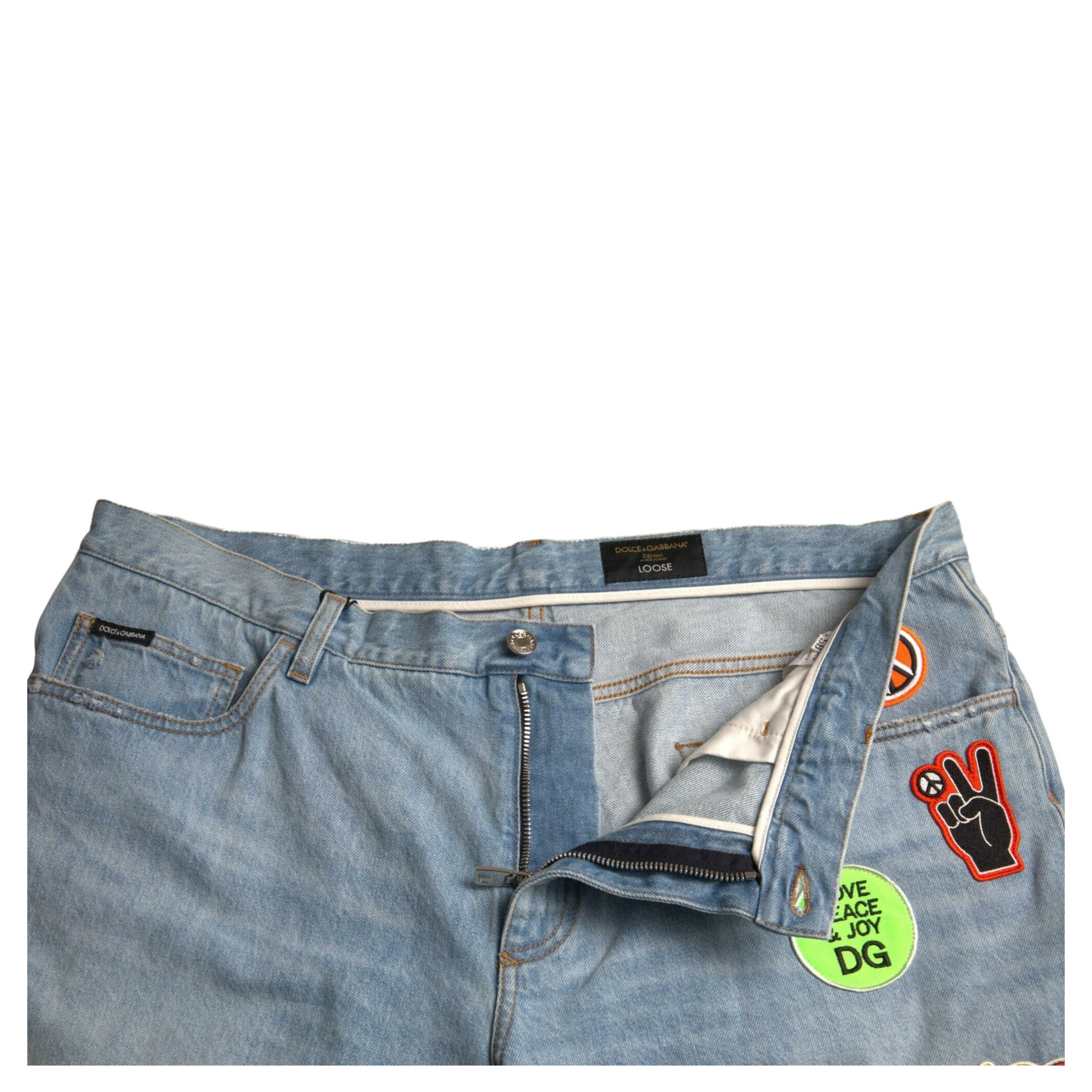 Light Blue Cotton Men Bermuda Denim Shorts
