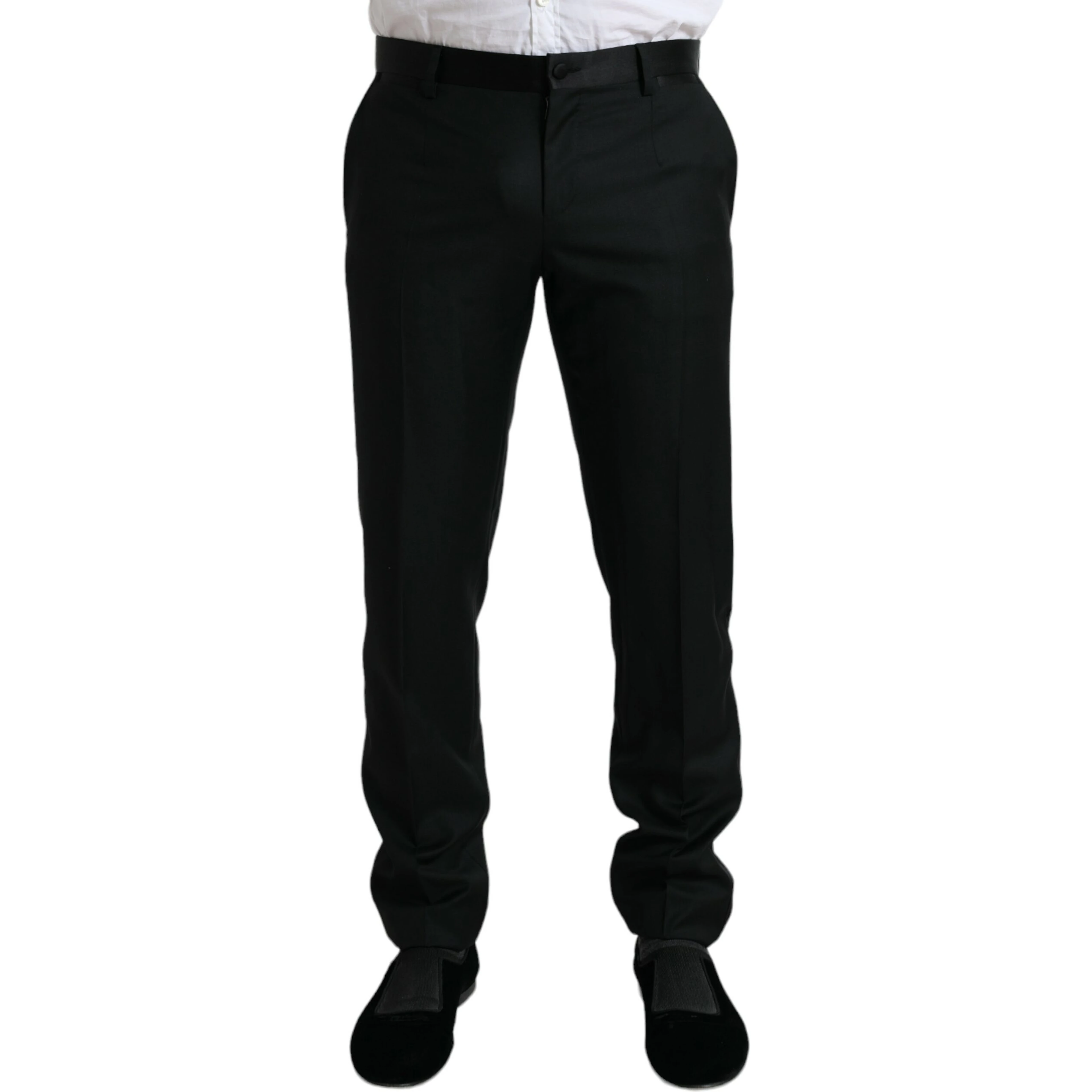 Black Wool Slim Fit Formal Trouser Dress Pants