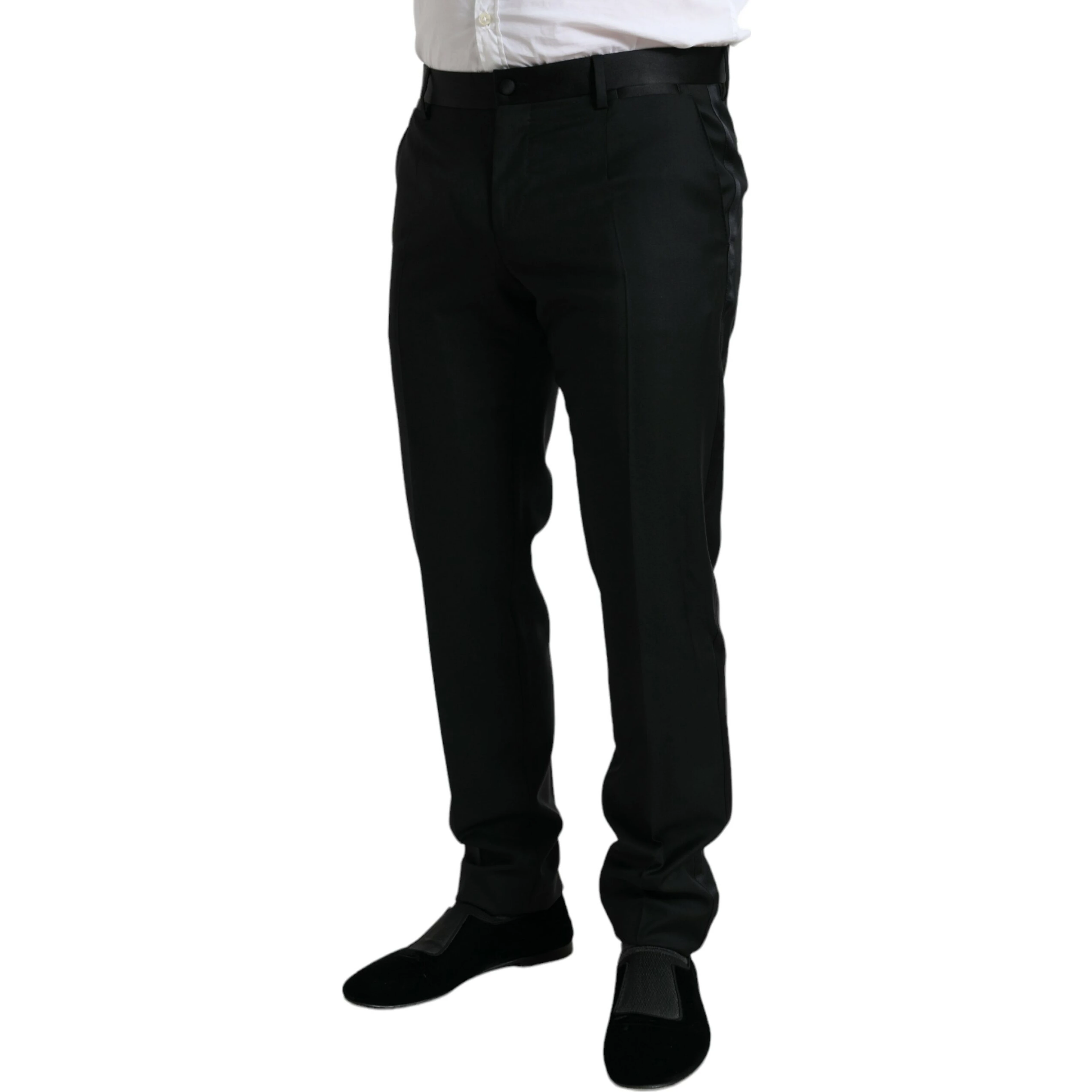 Black Wool Slim Fit Formal Trouser Dress Pants