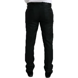 Black Wool Slim Fit Formal Trouser Dress Pants