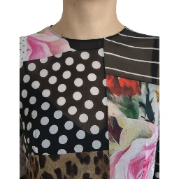 Multicolor Patchwork Floral Leopard Dress