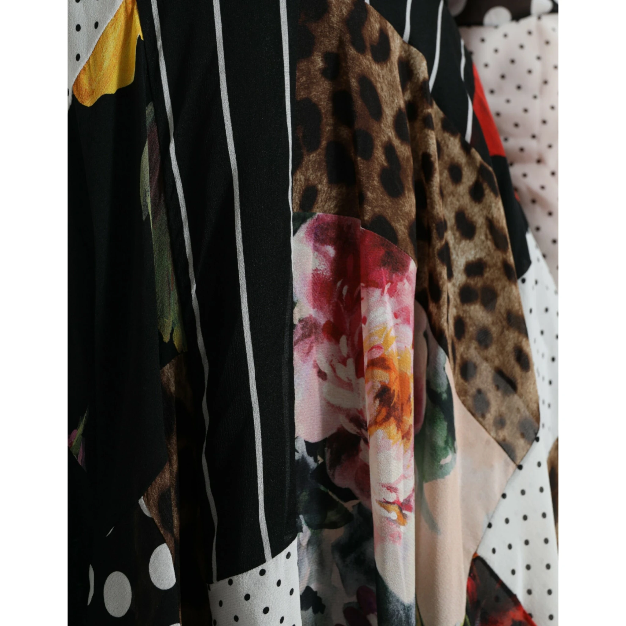 Multicolor Patchwork Floral Leopard Dress